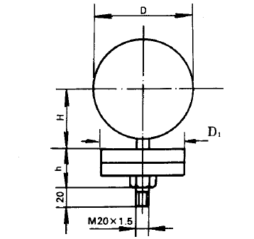 YPF-100B不锈钢膜片压力表(0-25KPa径向型)安装图片