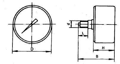 一般压力表轴向安装图片及尺寸