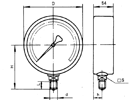 YE-75普通膜盒压力表(0-16KPa径向型)安装图片
