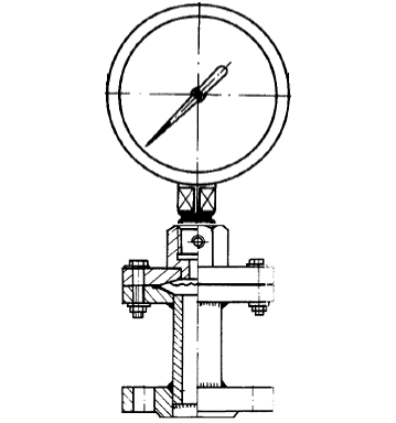 Y-150B-FZ/Z/MGB/316L工字形法兰不锈钢耐振隔膜压力表安装图片