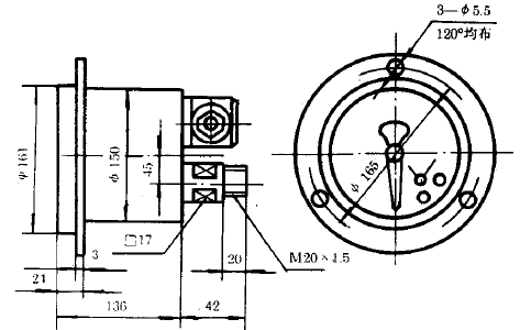 YKX-153B位式控制压力表安装图片