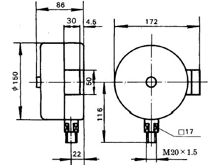 YXCA-150氨用磁助式电接点压力表(0-4MPa径向型)