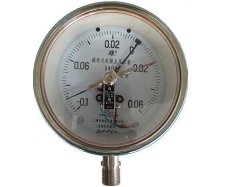 YXC-150B-F磁助式不锈钢电接点压力表(-0.1-0.06MPa径向型)