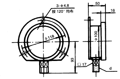 Y-100A系列半钢压力表