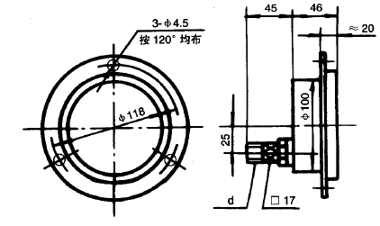 Y-100A系列半钢压力表